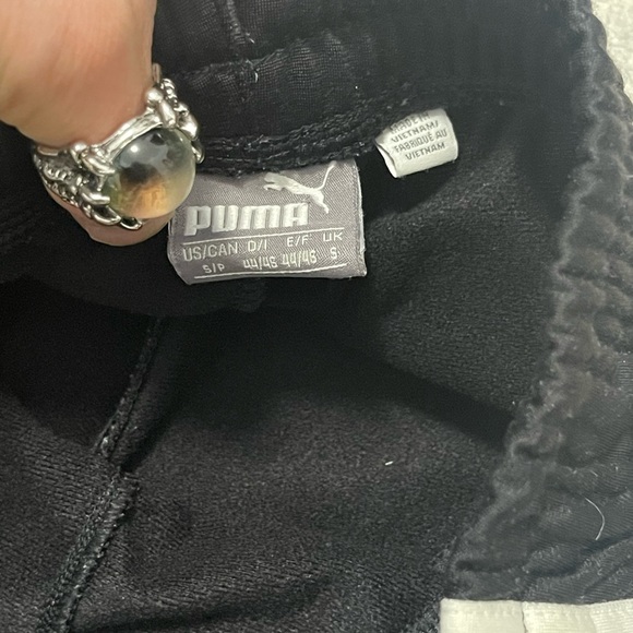 Used Men’s Size Small (29” X30”) Puma Drawstring Contrast Pants In Black/White - Picture 11 of 14
